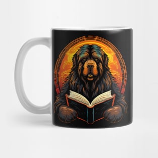 Tibetan Mastiff Reads Book Mug